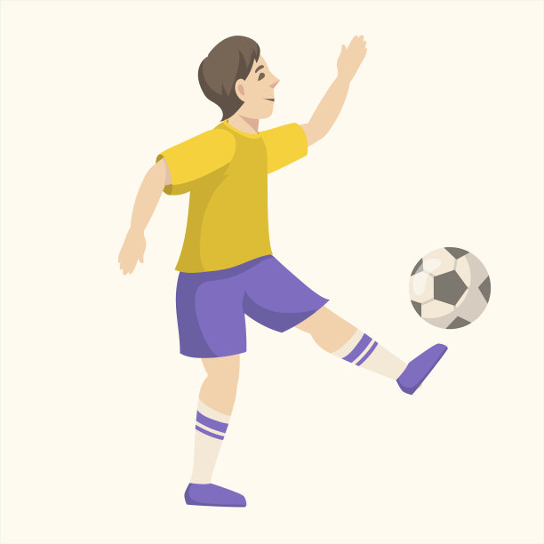 欢快的足球运动员插图图片下载