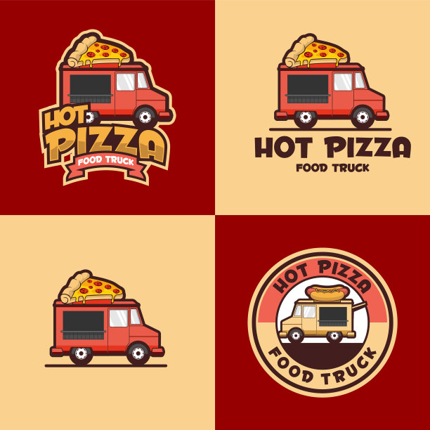 热披萨标志模板图片下载