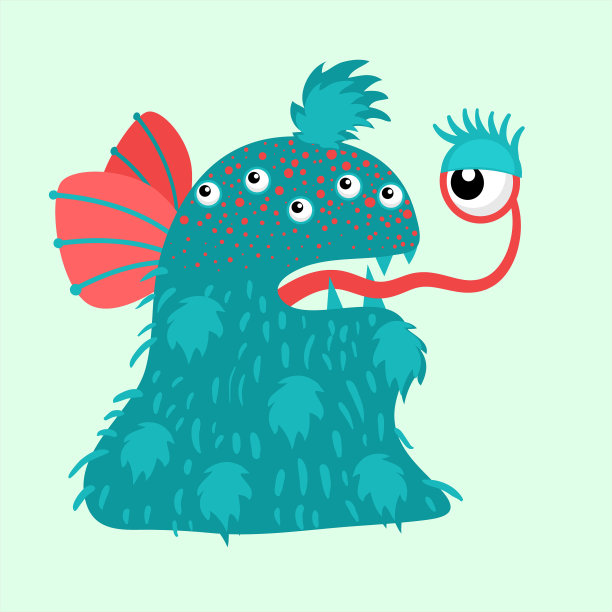 可怕的怪物，有牙齿，有眼睛图片下载