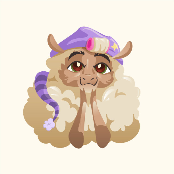 绵羊角色吉祥物插图图片下载
