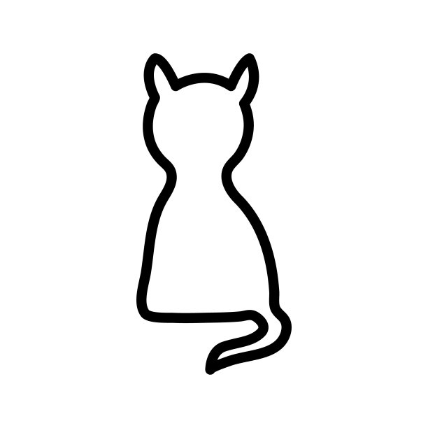 猫行图标。宠物店，兽医诊所的标志。轮廓标志的移动概念和网页设计，商店图片下载