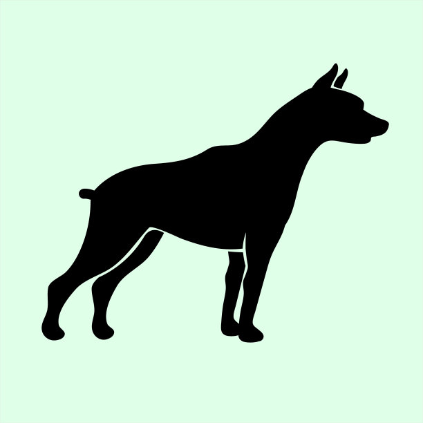 野生动物的黑色剪影图片下载