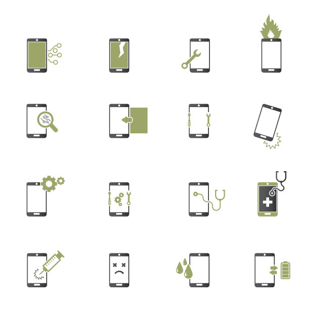 智能手机修复图标设置。矢量图图片下载