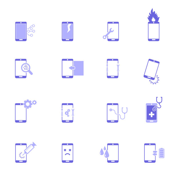 智能手机修复图标设置。矢量图图片下载