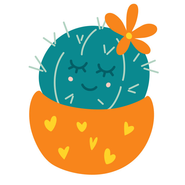 可爱的仙人掌，花盆里有朵花。卡通仙人掌的滑稽脸。完美的海报，卡片，封面，印刷。矢量插图在平面风格孤立图片下载