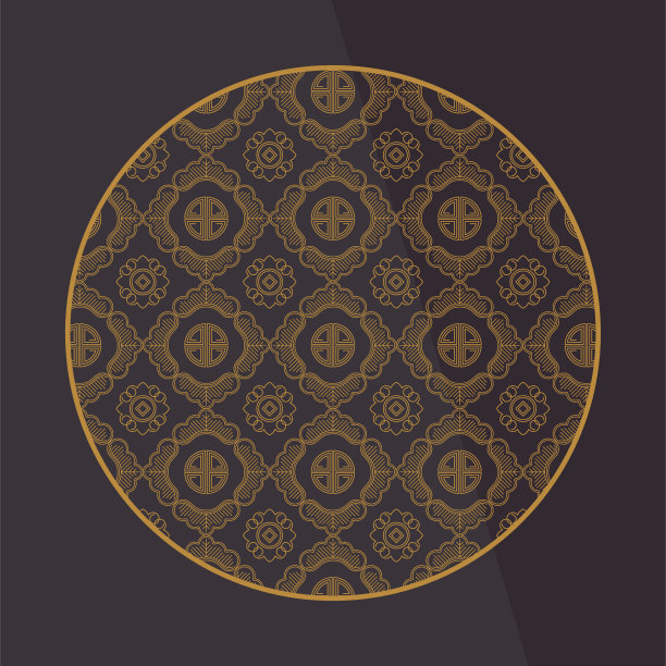 中国装饰元素。有图案的框架、边框或瓦片。图片下载