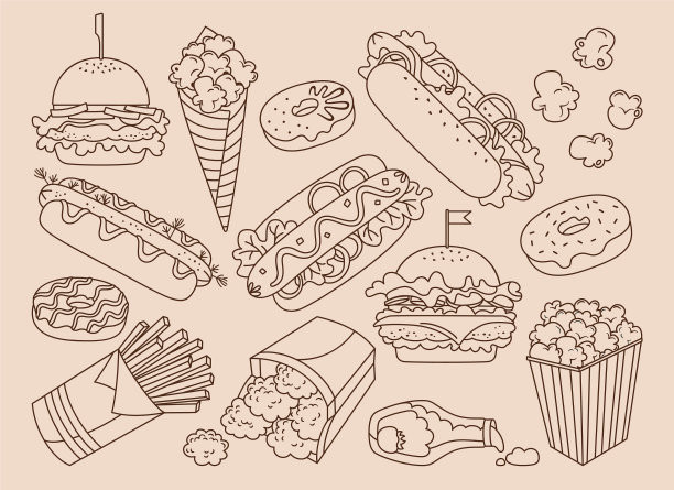 快餐手绘复古咖啡菜单图片下载