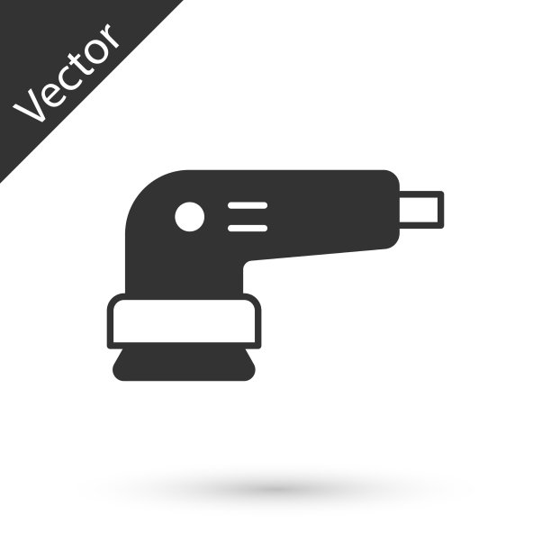 灰色电动砂光机图标隔离在白色图片下载