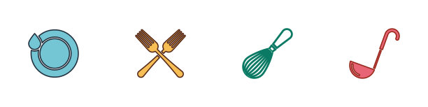 设置洗碗叉厨房搅拌器图片下载