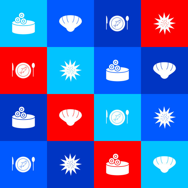 铁罐配鱼子酱、扇贝、海贝上桌图片下载