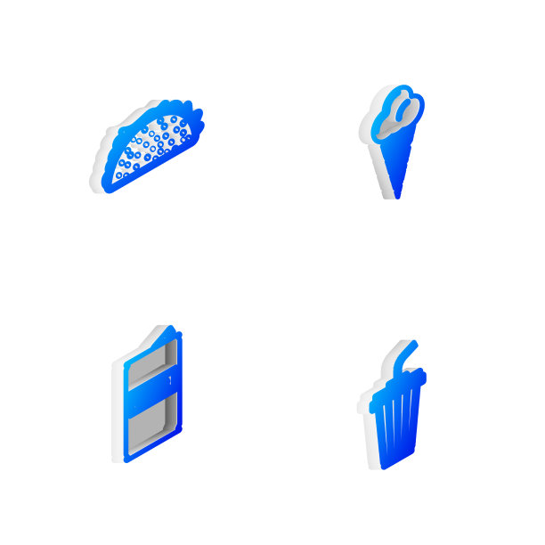 在华夫饼玉米卷中设置等距线冰淇淋图片下载