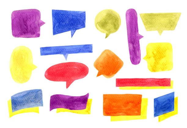 语音泡泡水彩手绘，水彩泡泡对话聊天为文字聊天图片下载