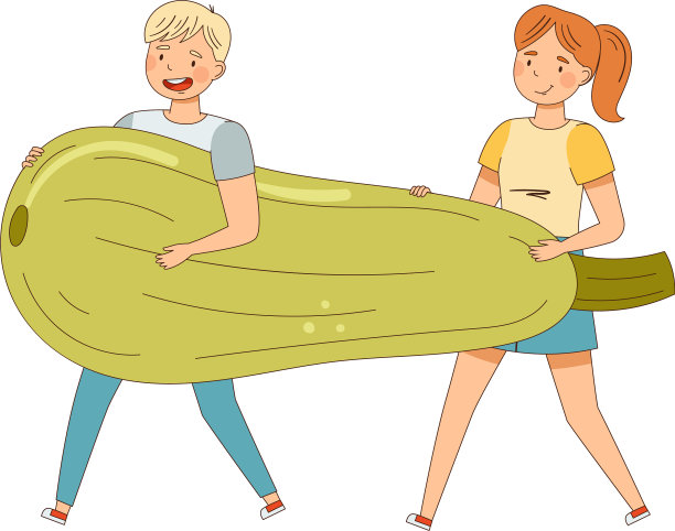 雄性和雌性携带巨大的西葫芦图片下载