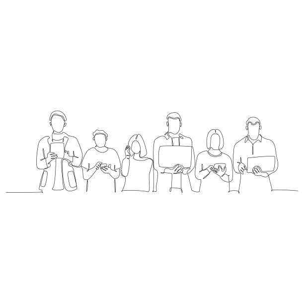 连续线群人使用现代细胞图片下载