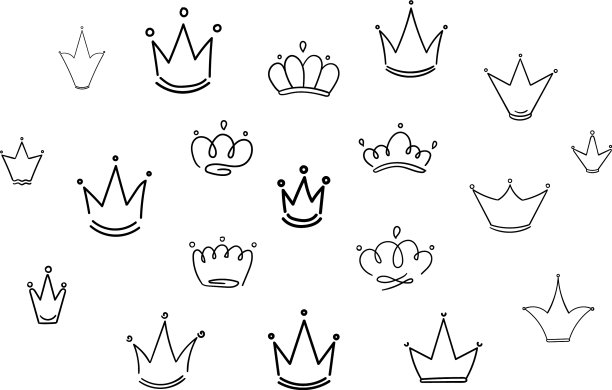 设置手画皇冠在不同的形状图片下载