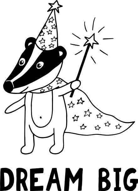 獾用魔棒和字母梦想大图片下载