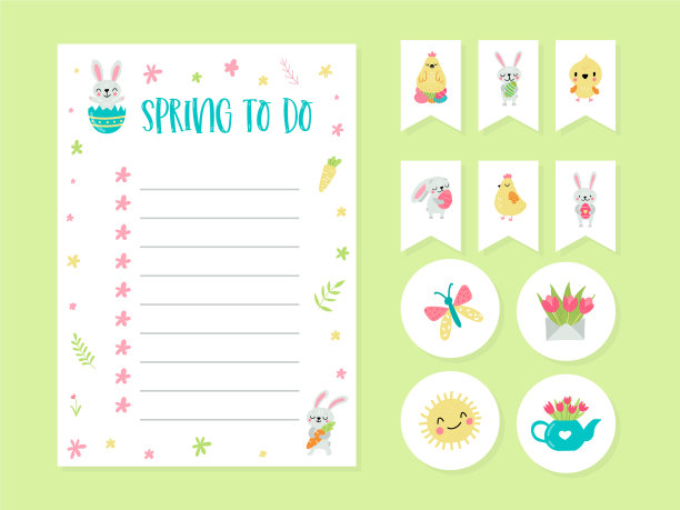 可爱的卡片，笔记，贴纸，标签，标签图片下载