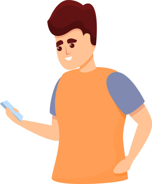 男孩短信网络图标卡通风格图片下载