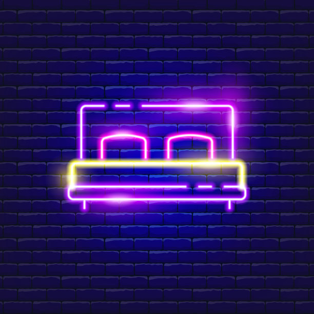 床霓虹灯标志设计图片下载