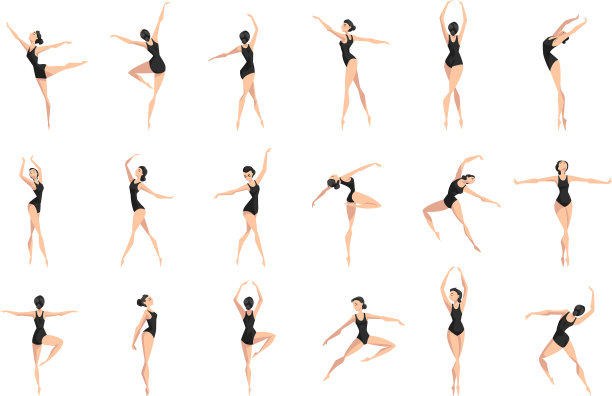 年轻的赤脚芭蕾舞者穿着紧身衣图片下载