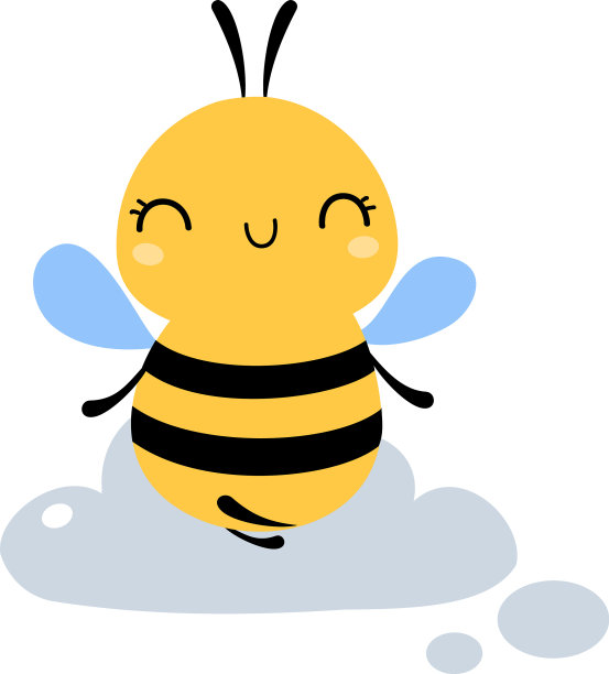 可爱的蜜蜂在云上冥想可爱的飞翔图片下载