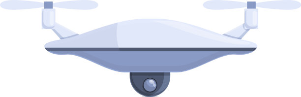 无人机技术调查图标卡通风格图片下载