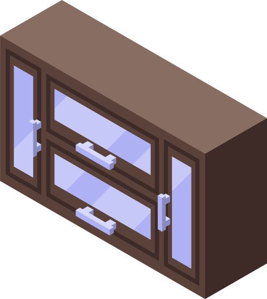 厨房壁架家具图标等距风格图片下载
