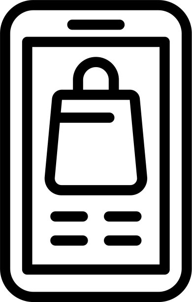 手机购物营销图标轮廓风格图片下载