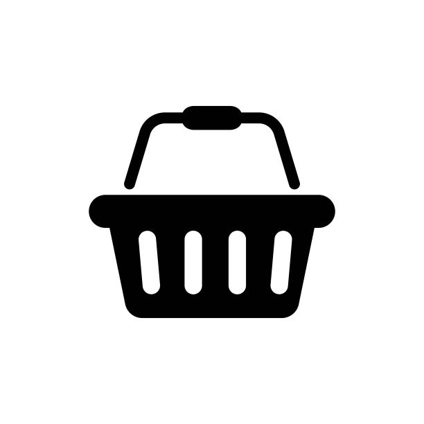 黑色设计的购物篮图标。可用于任何平台和用途。篮店现代平面插图。孤立在白色背景上。对于移动，web, app, ui。向量EPS 10图片下载