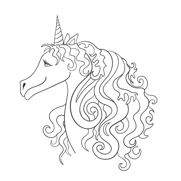 神奇的独角兽。孩子们的故事。神奇的艺术线条。矢量图图片下载