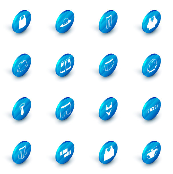 集男子帽子，打底裤，汗衫，毛衣，领带，短或裤子，帽衫和裙子图标。向量图片下载