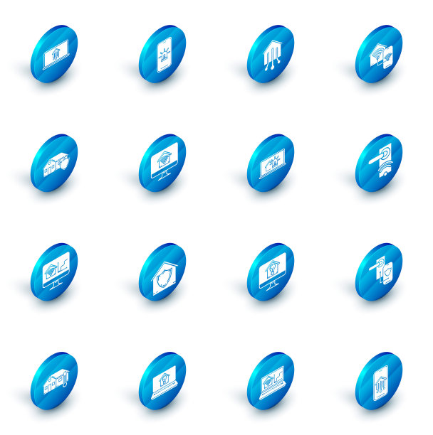 设置手机与智能住宅和报警，智能住宅，wi-fi，房屋保护，电脑监视器，数字门锁无线技术解锁和笔记本电脑图标。向量图片下载