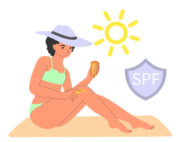 女性涂防晒霜图片下载