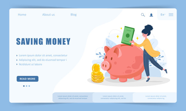 省钱概念登陆页面模板女人图片下载
