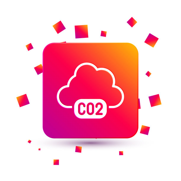 白色二氧化碳排放量在云图标孤立上图片下载