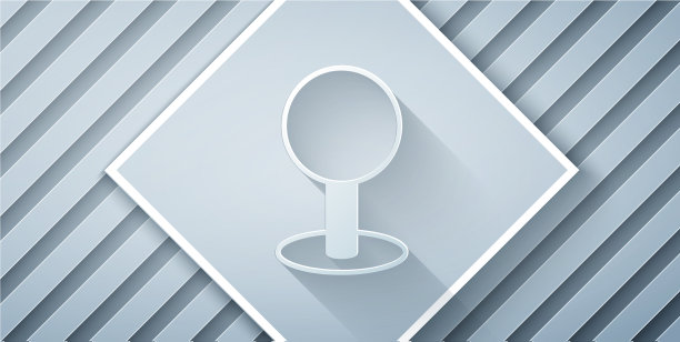 剪纸推针图标隔离在灰色图片下载