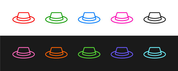 设线男子帽子与丝带图标隔离上图片下载