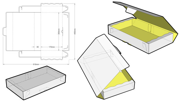 蛋糕盒(内部尺寸30x17x5cm)和模切图案。组装方便，不需要胶水。.eps文件是完整的，功能齐全。为真正的纸板生产准备。图片下载