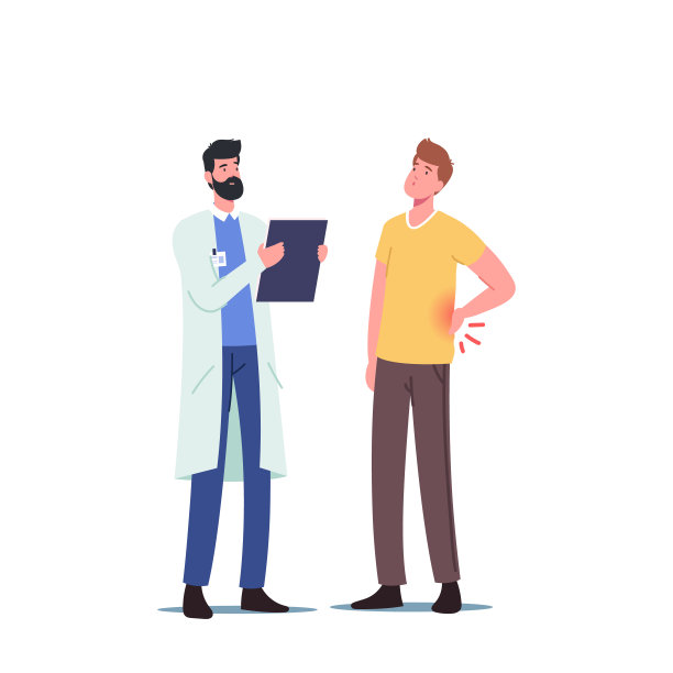 腰痛病。患者男性，背部疼痛，肌肉发炎或损伤图片下载