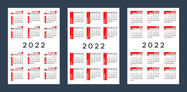 2022口袋大小的简单设计日历集图片下载