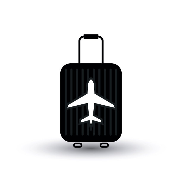 飞机和手提箱图标设计，为飞机爱好者的创意标志设计图片下载
