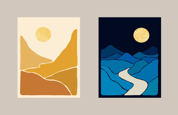 抽象波西米亚艺术景观图片下载