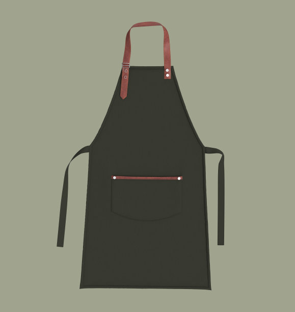 空白皮革围裙，围裙模型图片下载