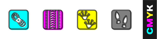 设置人的脚印，鞋的轮胎印，青蛙的爪子图片下载