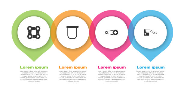 设置自行车链条锁与齿轮和刹车图片下载