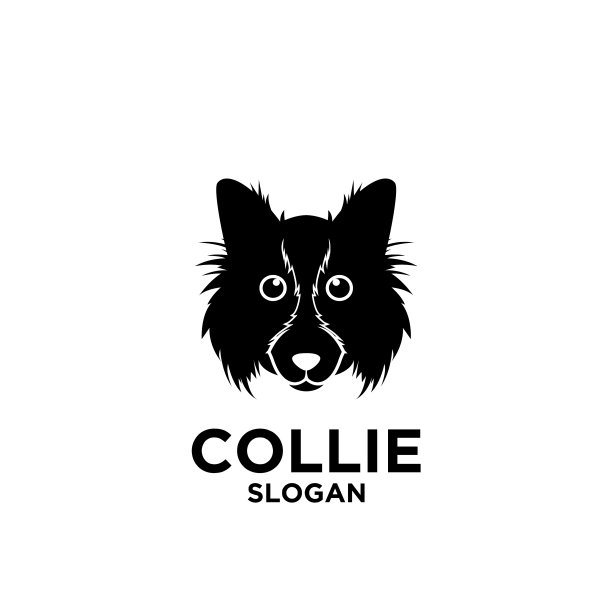 柯利犬简单的标志设计图片下载