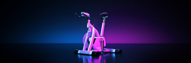 深色背景下的健身器材。三维渲染图片下载