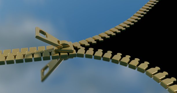 3d渲染插图的拉链打开一个黑洞通过海洋图片下载