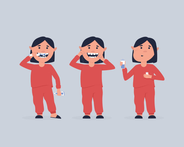 一组女孩正在护理口腔图片下载