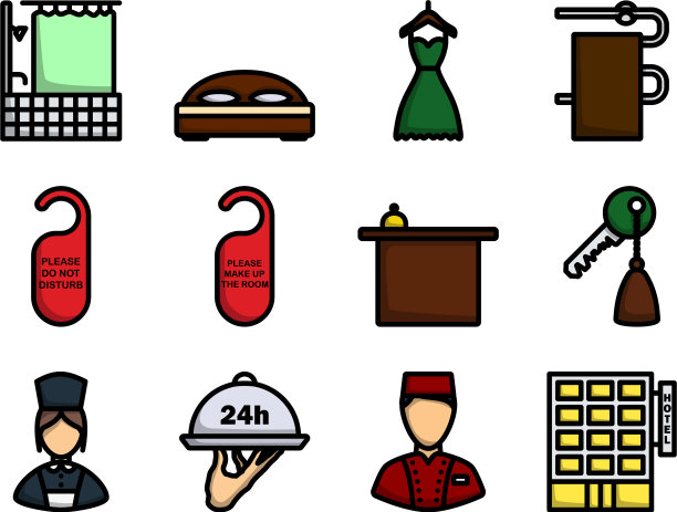 酒店的图标集图片下载